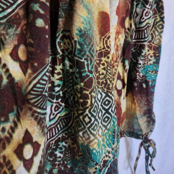 VTG Y2K Beaded Halter Embroidered SZ L Boho Festival Fairy Wst Tie Whimsy Gypsy - Picture 3 of 8